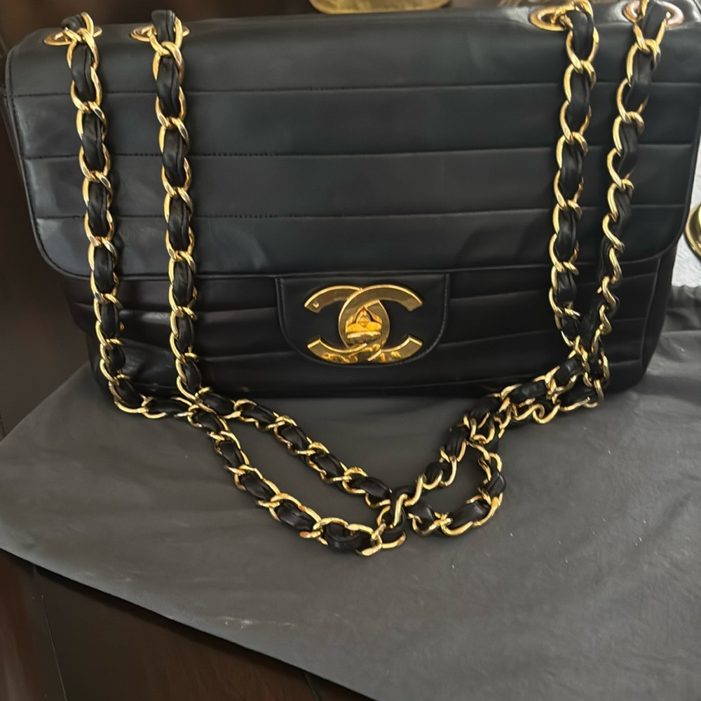 Chanel Vintage Jumbo Single Flap Chevron Bag